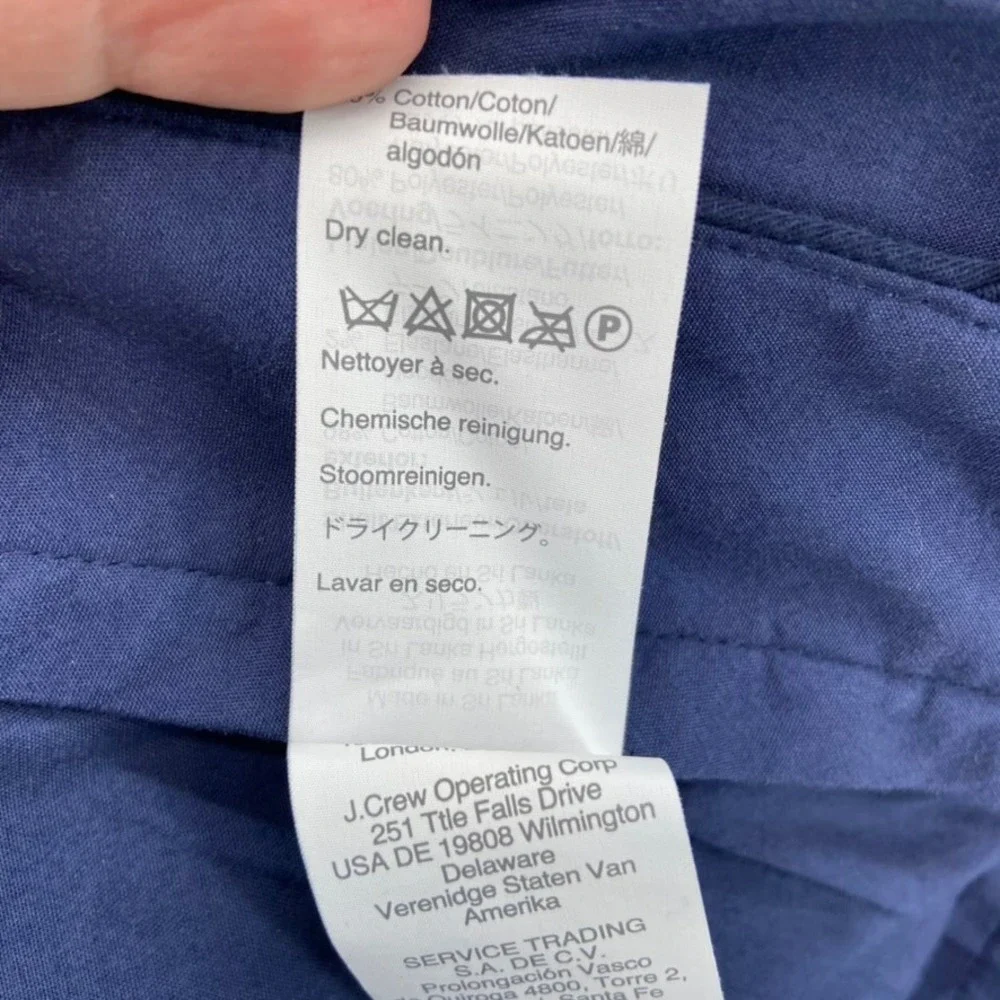 J by J. Crew Chino Pants Mens 36x34‎ Blue Thompson Stretch Flat Front Trousers